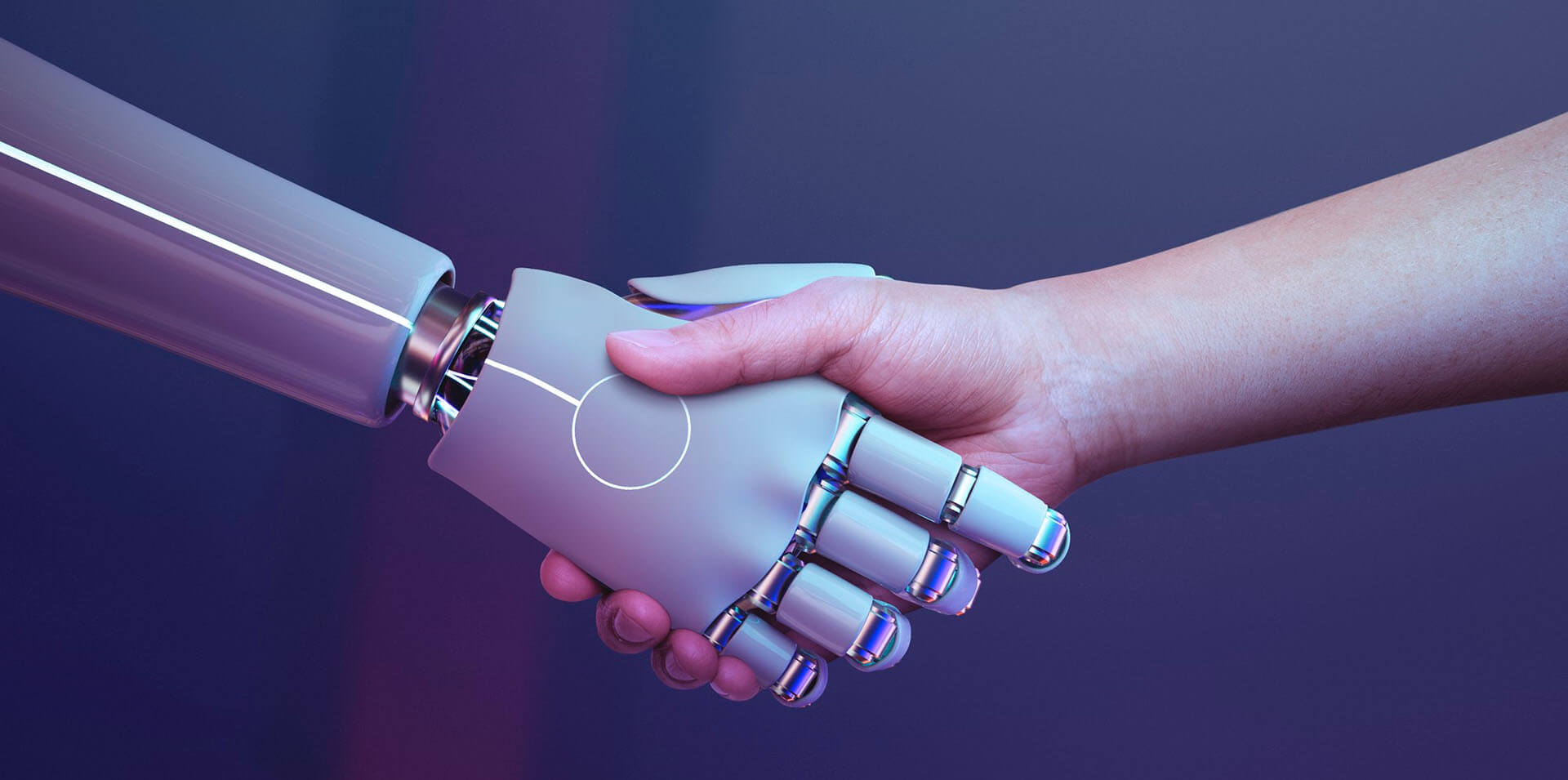 Robot handshake human background